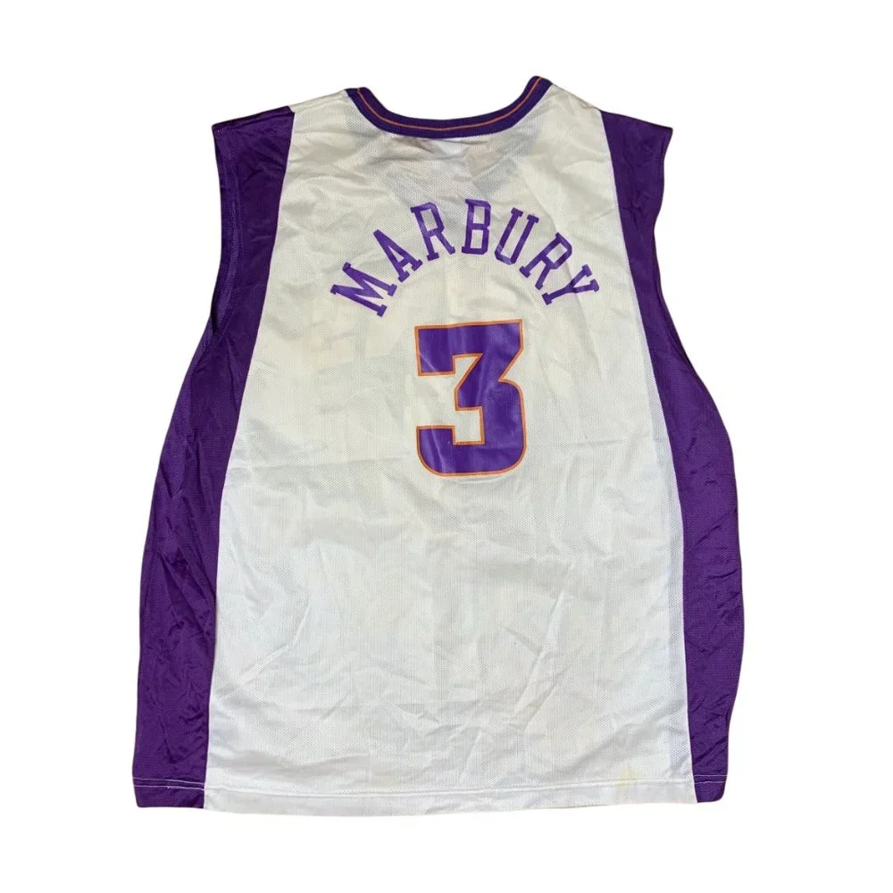 Champion NBA Phoenix Suns Jersey White Purple Marbury #3 Tank Top Mens Size L - Picture 2 of 7